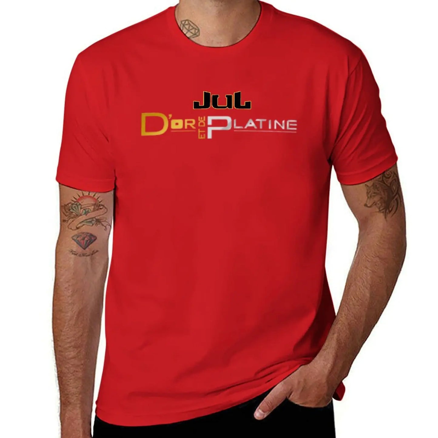 T-shirt Jul Or & Platine – Édition spéciale | Imprimé Graphique | Grandes Tailles Disponibles