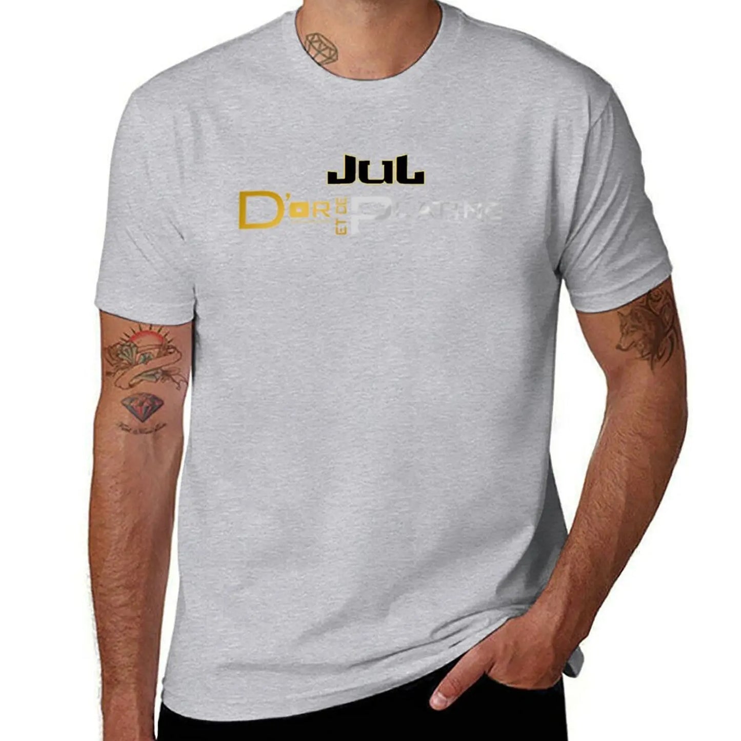 T-shirt Jul Or & Platine – Édition spéciale | Imprimé Graphique | Grandes Tailles Disponibles