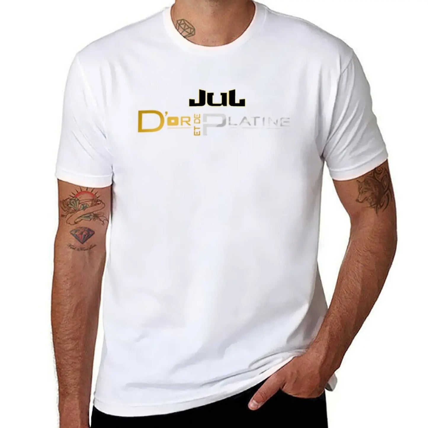 T-shirt Jul Or & Platine – Édition spéciale | Imprimé Graphique | Grandes Tailles Disponibles