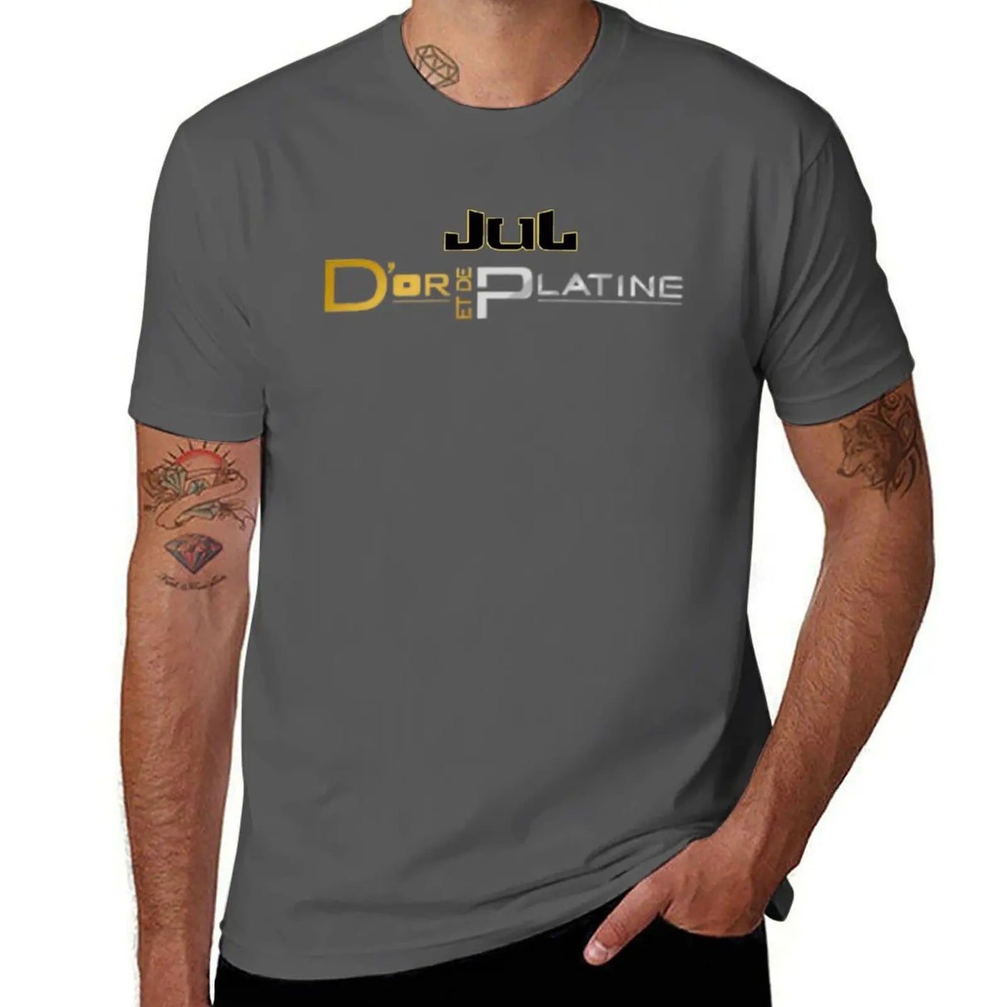 T-shirt Jul Or & Platine – Édition spéciale | Imprimé Graphique | Grandes Tailles Disponibles