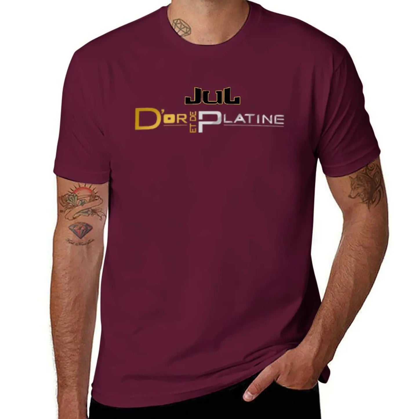T-shirt Jul Or & Platine – Édition spéciale | Imprimé Graphique | Grandes Tailles Disponibles