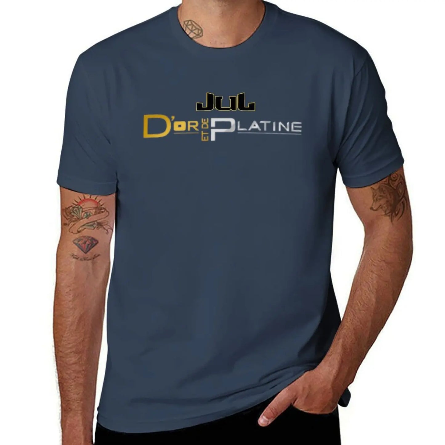 T-shirt Jul Or & Platine – Édition spéciale | Imprimé Graphique | Grandes Tailles Disponibles